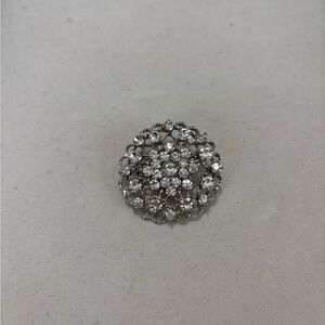 Elegant Silver Crystal Brooch